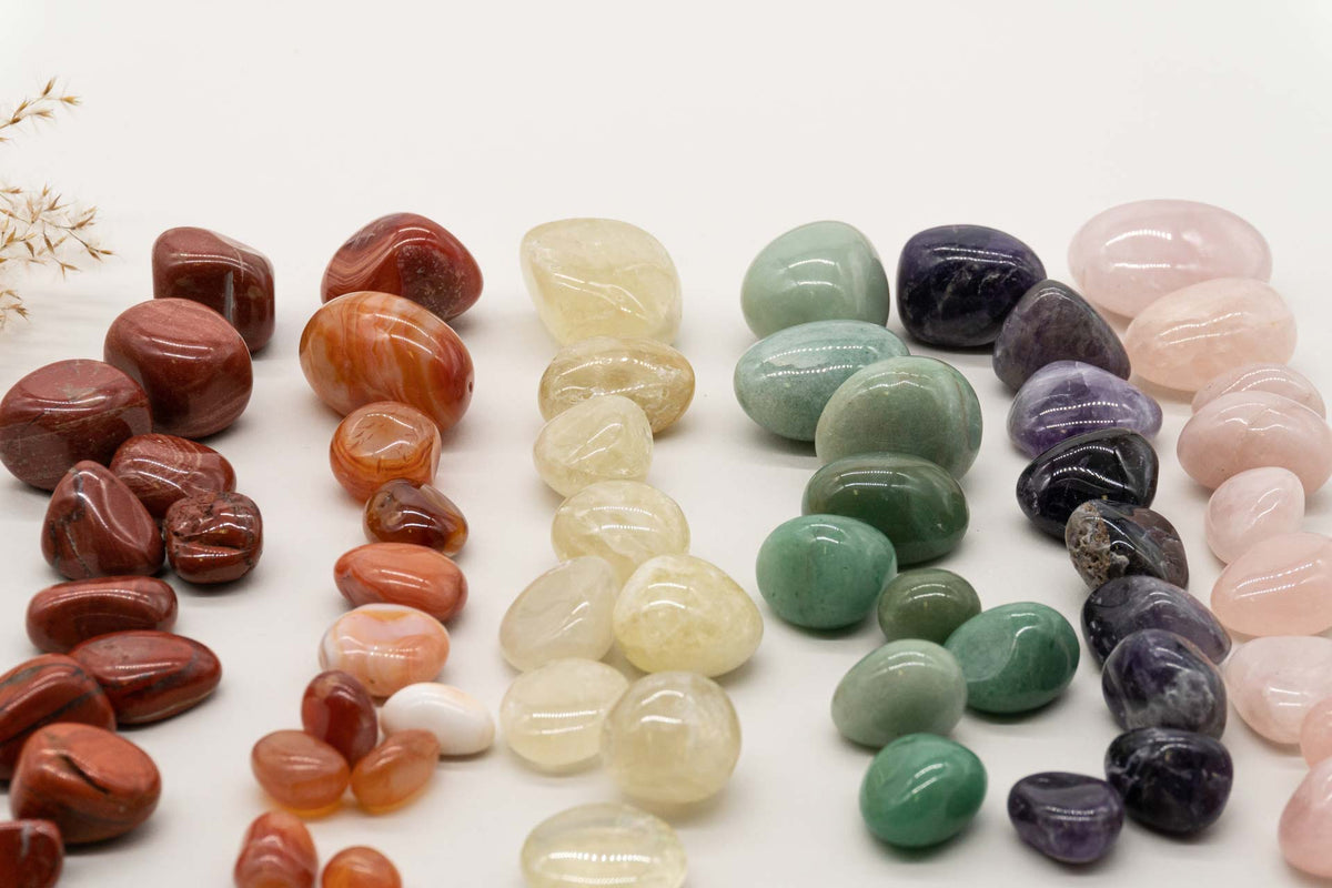 Natural Self Trommelsteine Roter Jaspis Karneol Citrin Aventurin Amethyst und Rosenquarz jetzt kaufen