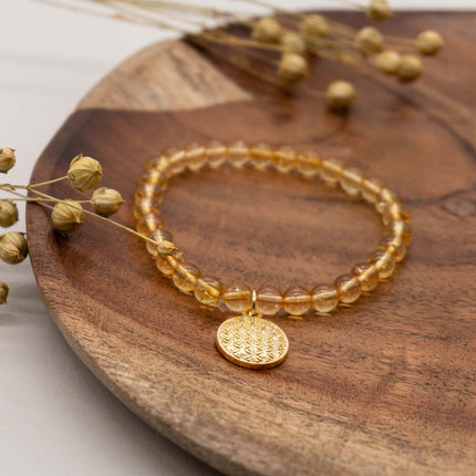 Fleur de Vie - Citrin Armband