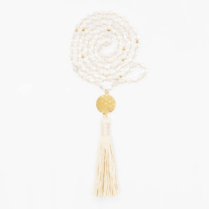 Fleur de Vie - Bergkristall Mala