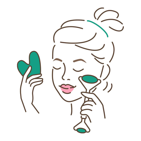 Natural Self Jade Roller und Gua Sha Anwendung