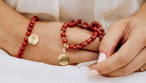 Natural Self Chakra Schmuck Wurzelchakra Kette und Armband Roter Jaspis