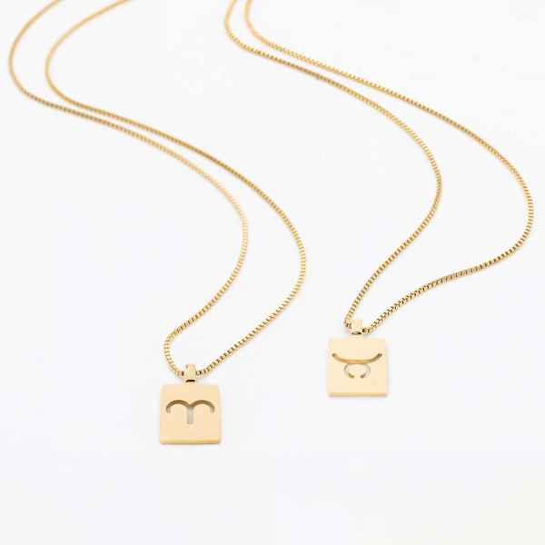 Natural Self Sternzeichen Zodiac Ketten Stier und Widder