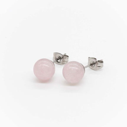 Alea - Rosenquarz Ohrstecker