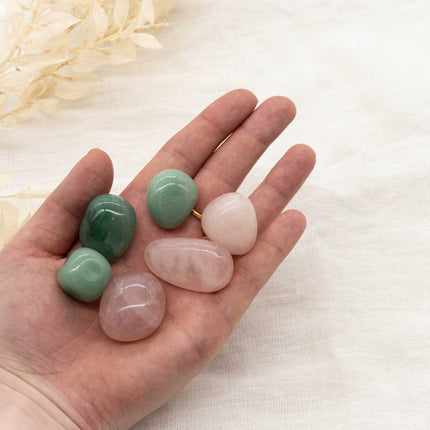 Herzchakra - Trommelstein Set