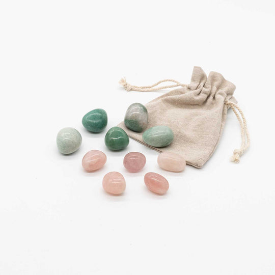 Herzchakra - Trommelstein Set